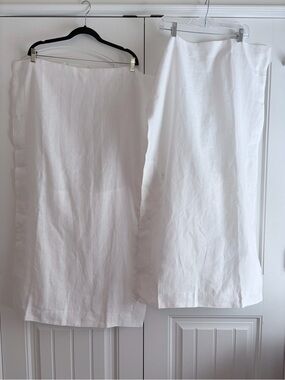 Simple Opulence 100% Linen White Pillow Shams King Set 2 OEKO-TEX Natural NWOT